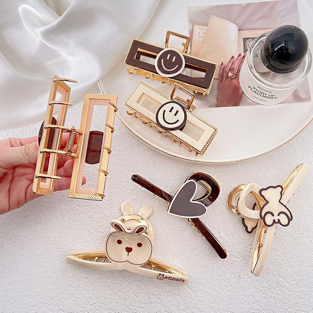 Kẹp Tóc Càng Cua Họa Tiết Hoạt Hình Phong Cách Cổ Điển Cho Nữ