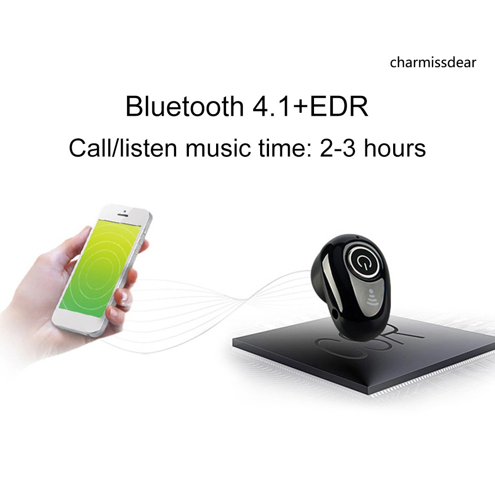 Tai Nghe Nhét Tai Không Dây Bluetooth 4.1 Mini S650 Có Kèm Phụ Kiện