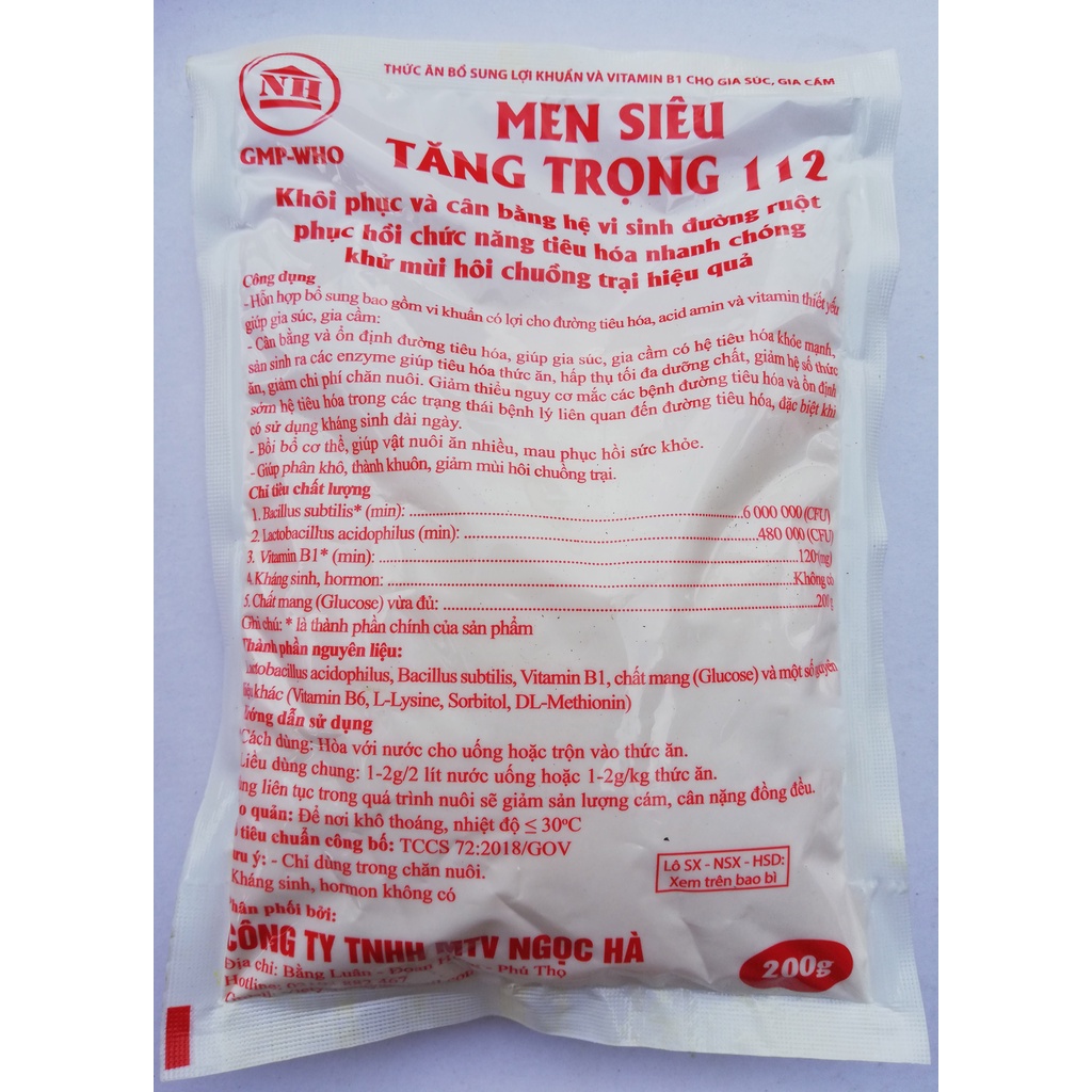 1 gói 200g Men Siêu Tăng Trọng Khôi phục, cân bằng hệ vi sinh đường ruột, khử mùi chuồng nuôi dùng cho gia súc, gia cầm