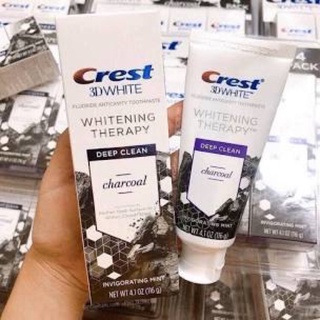 Kem Đánh Răng Crest 3D White Whitening Therapy Charcoal Deep Clean Fluoride Toothpaste (116g)