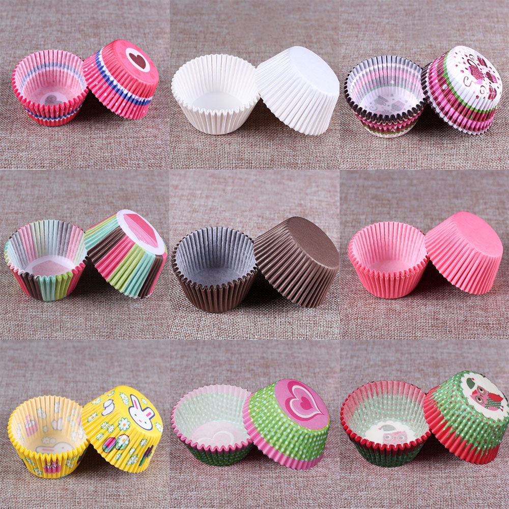 Set 100 giấy gói làm bánh cupcake tiện dụng