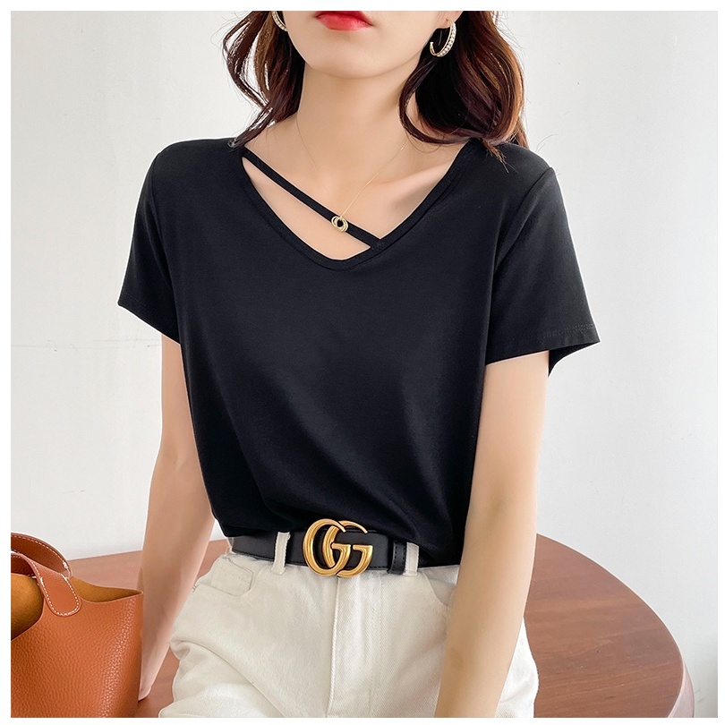 Áo Thun Mỏng Mùa Hè Tay Cộc Thoải Mái Cho Nữ 52747