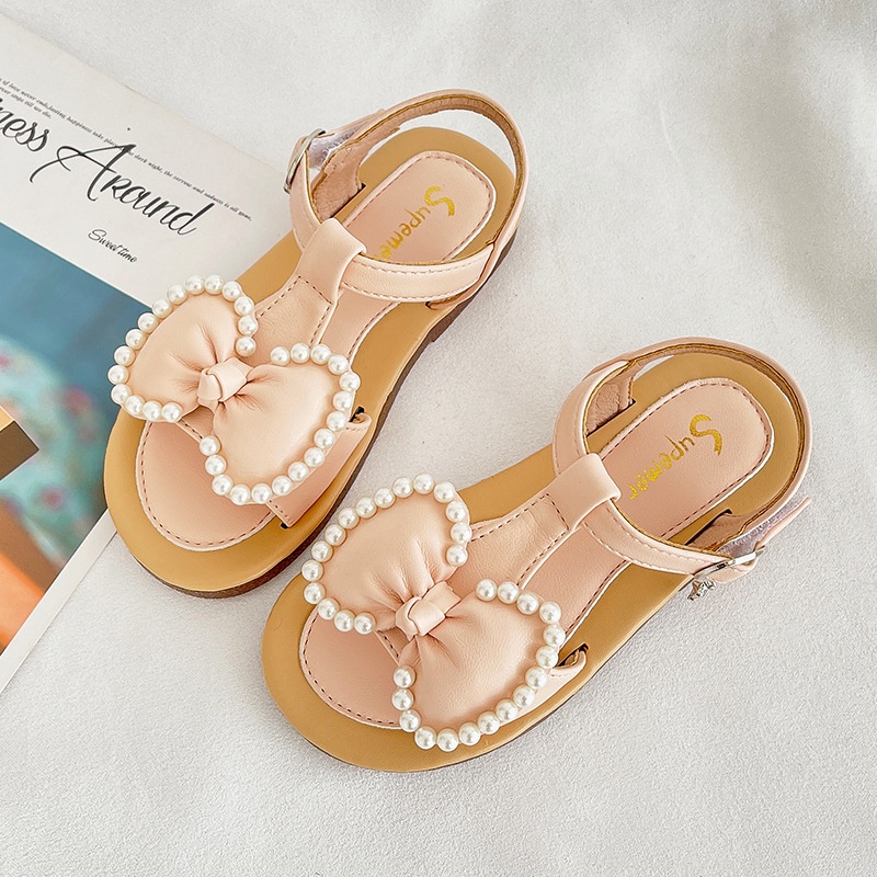 Giày sandal nơ đính hạt bé gái 1 2 3 tuổi MINTSCLOSET Mint's Closet - GD8131