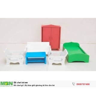 Bộ bàn ghế giường tủ đồ dùng gia đình-Đồ Chơi Giáo Dục cho Bé