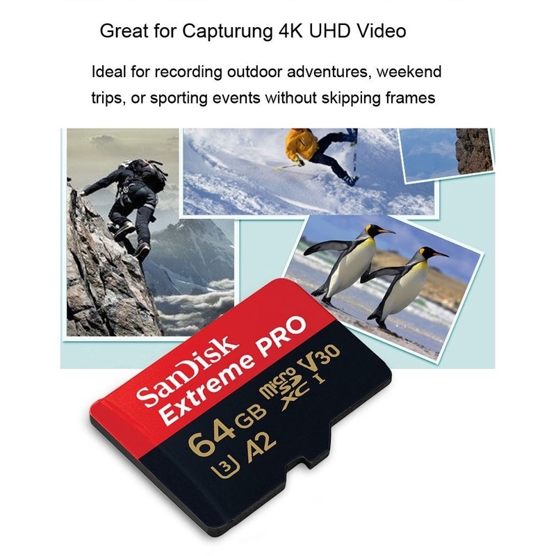 SANDISK GOPRO Thẻ Nhớ micro sd 64GB 128GB 1TB class 512G class 10 carao de memoria U3 A2 V30 1TB tf