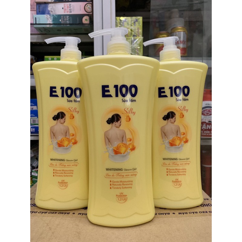 Sữa Tắm E100 Chiết Xuất Từ Hoa Hồng 1,2L (Mầu Vàng)