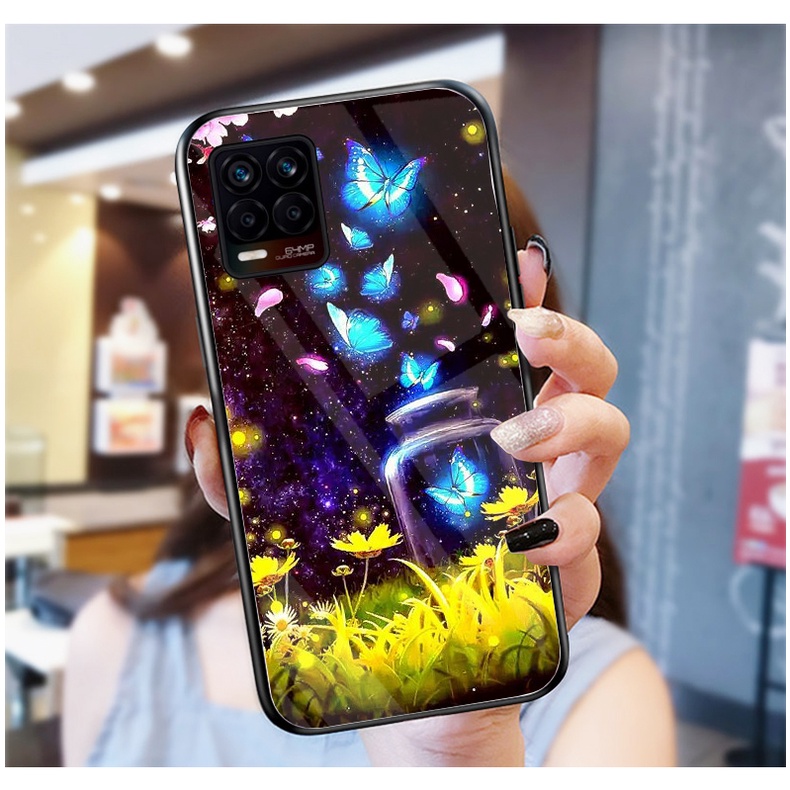 Ốp Lưng REALME 8, REALME 8 PRO mặt kính cường lực cao cấp