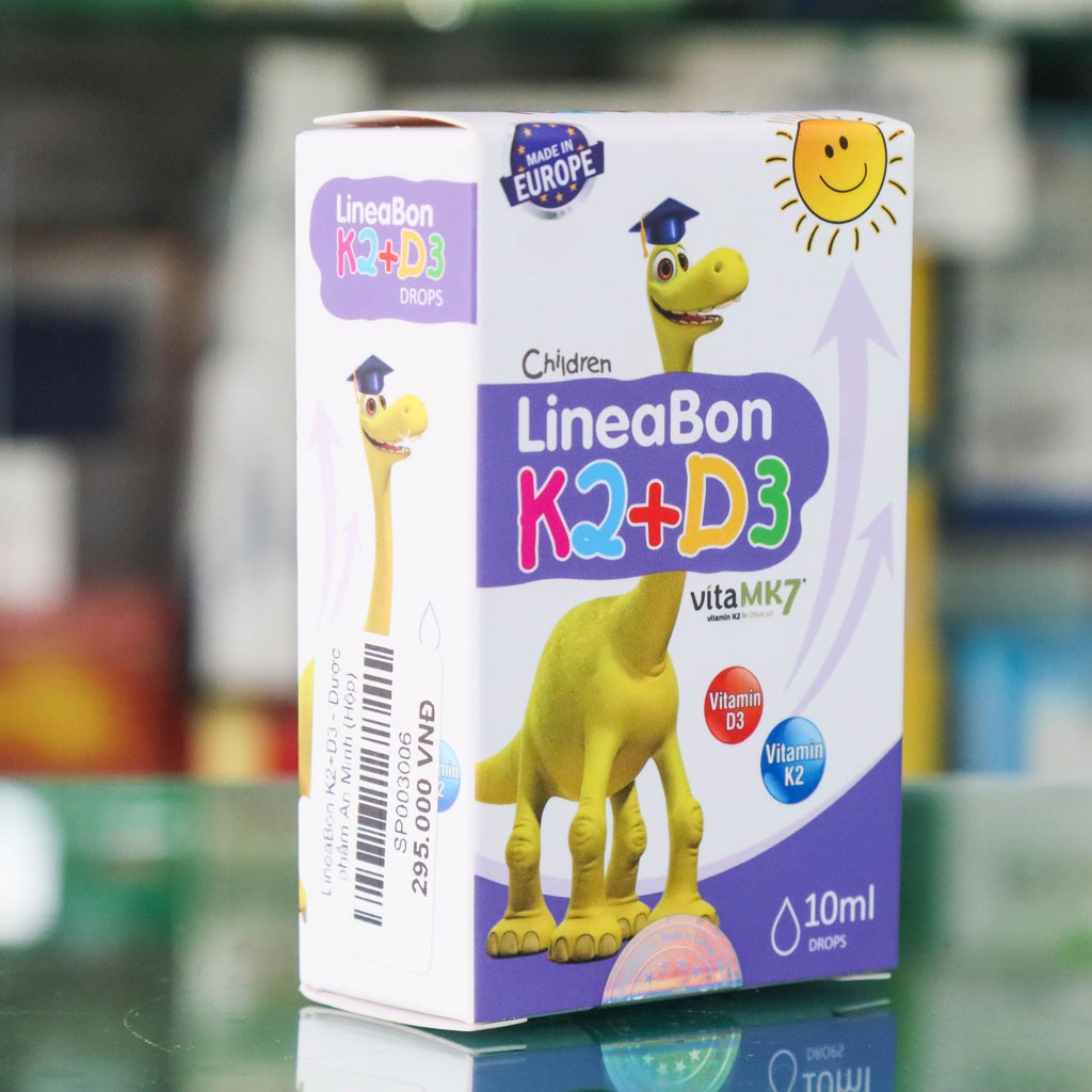 LineaBon K2+D3 - Hỗ trợ giúp hấp thu Canxi, giảm vặn mình, tăng cường phát triển chiều cao (10ml)