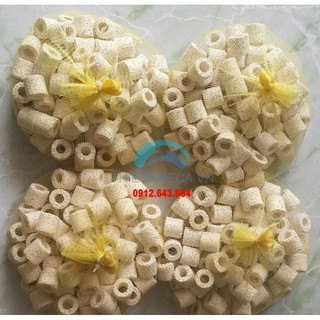 Sứ lỗ trắng (vật liệu lọc bể cá) 1kg. Sứ nhẫn cao cấp dành cho hồ Koi, bể cá cảnh