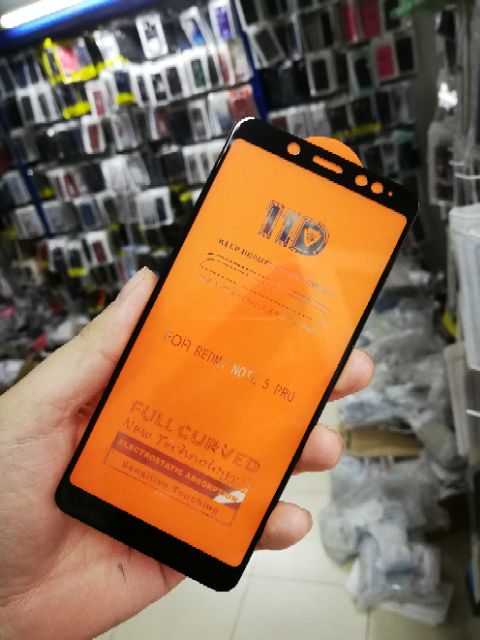 REDMI NOTE 5 / 5 PRO CƯỜNG LỰC 19D REDMI NOTE 5 FULL MÀN HÌNH VIỀN ĐEN ( TẶNG KEO MÉP GIẤY LẤY BỤI )