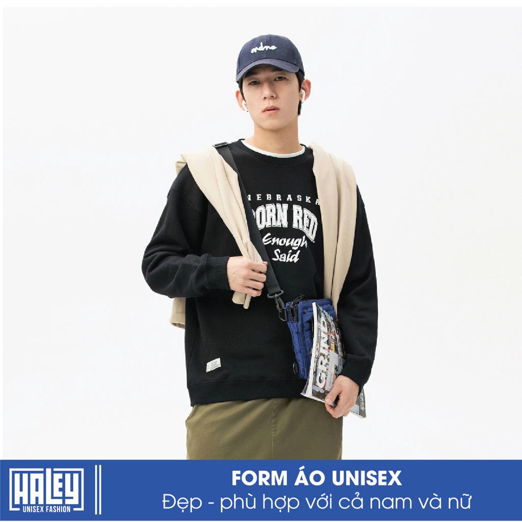Áo Sweater HALEY Nam Nữ Unisex Bonred Sweater Tay Lỡ Form Rộng- MÃ HD123