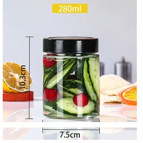 Hũ Thủy Tinh Tròn Nắp Thiếc 100ml 180ml 220ml 280ml 380ml 500ml 750ml Chưng Yến, Làm Sữa, Đựng Bột Nghệ