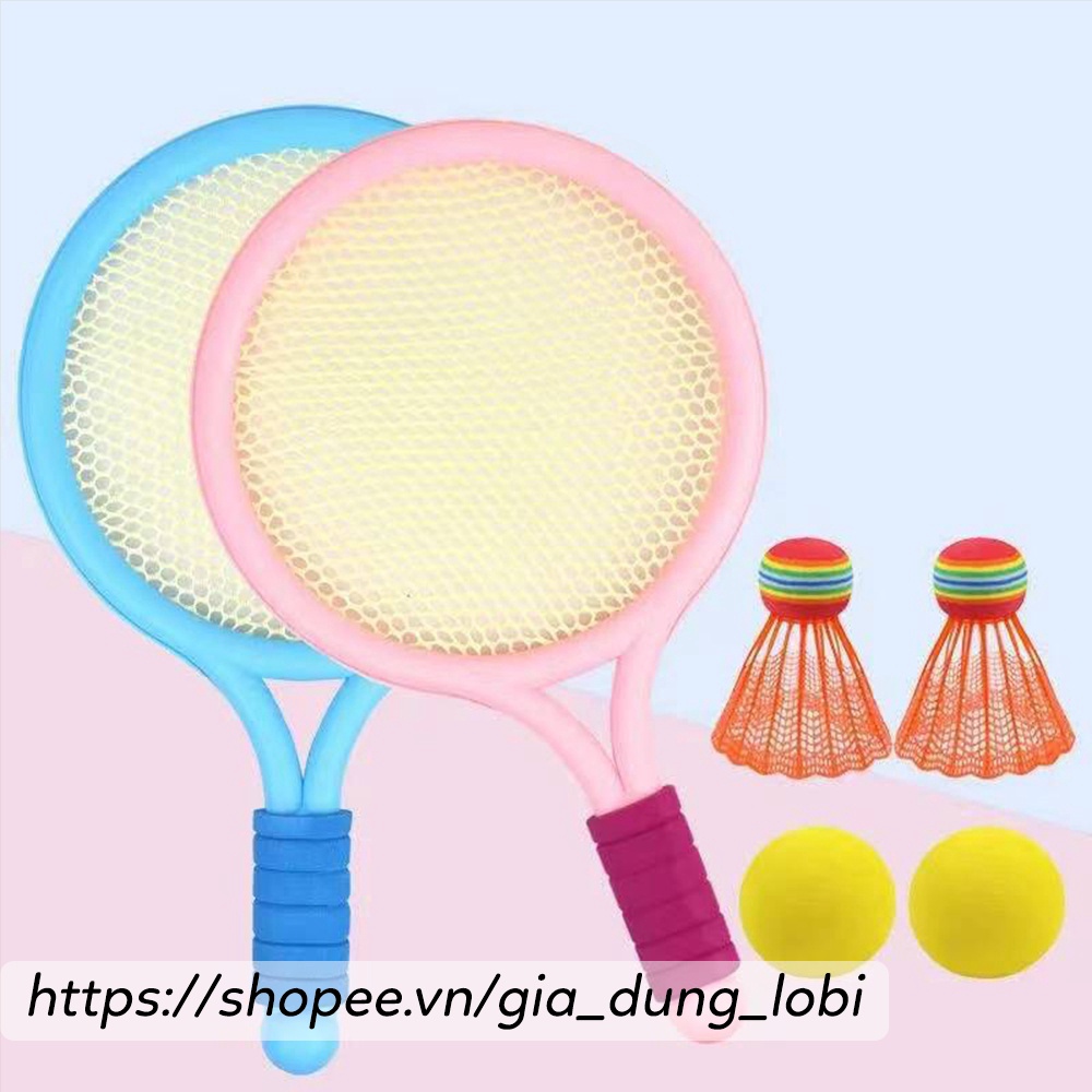 Bộ vợt cầu lông cho trẻ em 2in1 kiêm tennis đồ chơi cầu lông cho bé vận động