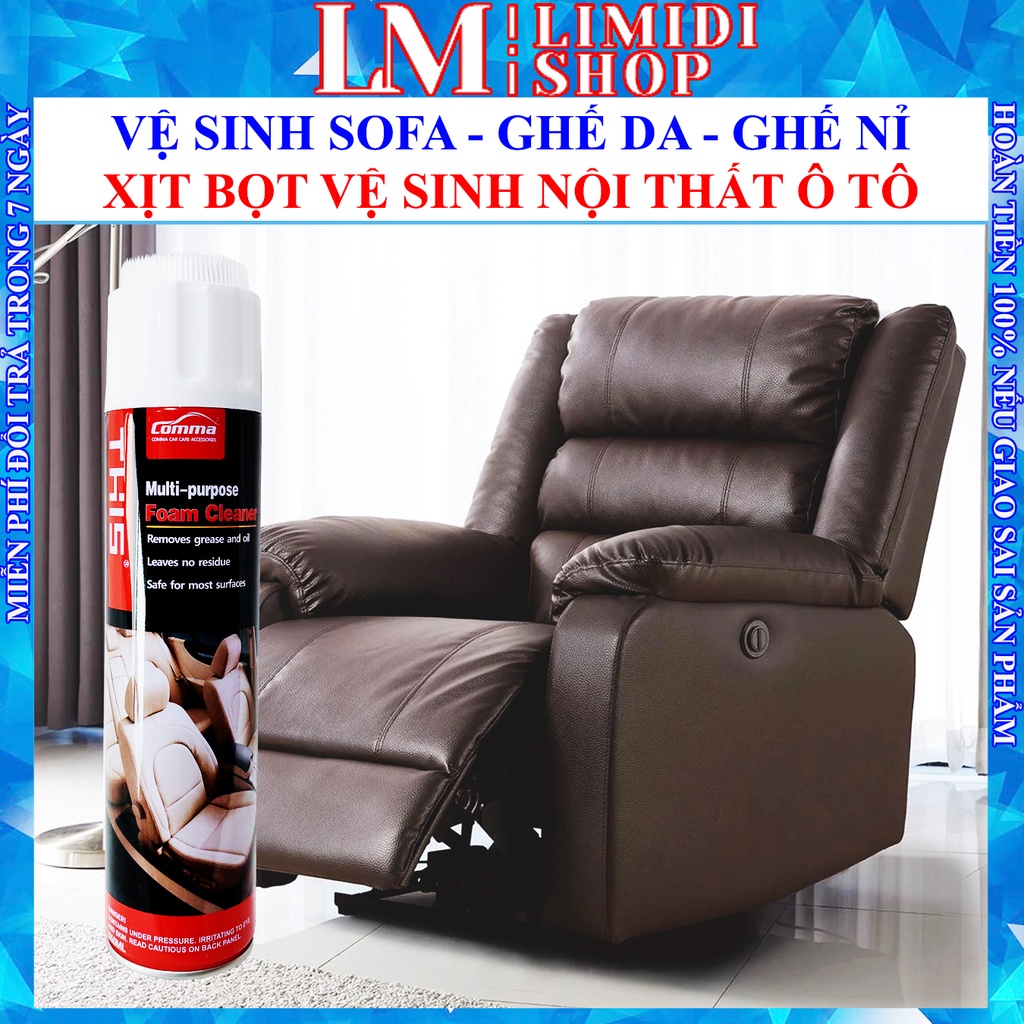 Vệ Sinh Ghế Da - Vệ Sinh Nội Thất ô tô - Xịt Nội Thất ô tô - Làm sạch ghế Sofa - Tẩy ghế da, ghế Nỉ - Foam - LIMIDI