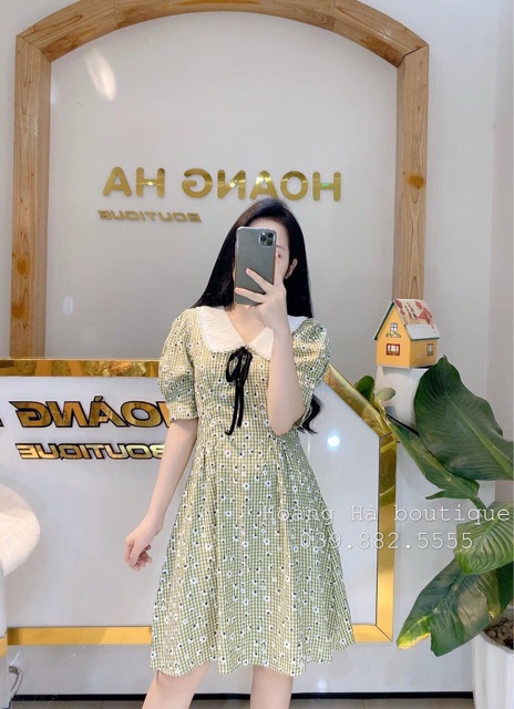 Vải caro hoa cúc chất đũi mềm nhẹ ko nhăn may váy,áo,scrunshie