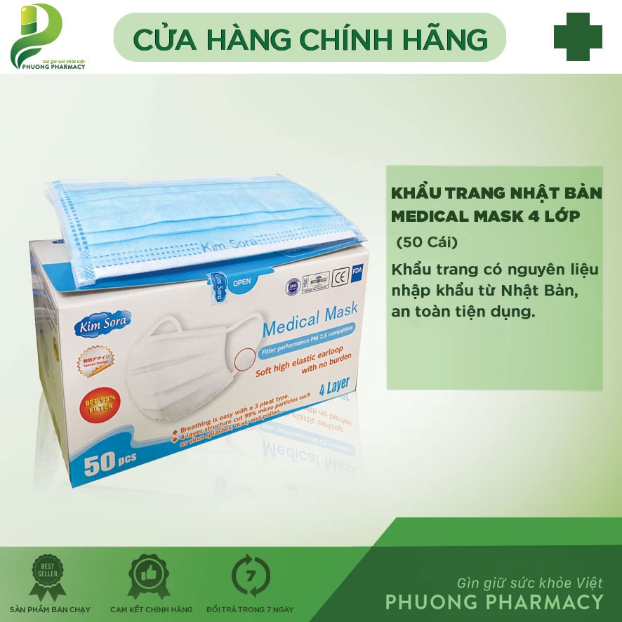 Khẩu trang Medical mask - 4 LỚP Hộp 50 cái