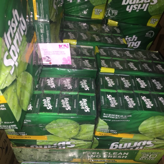 XÀ BÔNG CỤC IRISH SPRING ALOE DEODORANT SOAP 113G-ÚA(lốc 20 cục)