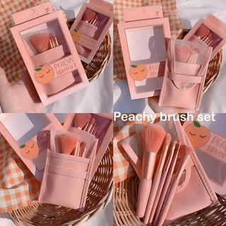 Bộ 5 cọ trang điểm mini màu hồng kèm túi đựng tiện dụng  Nội Địa Trung