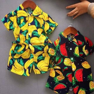 Bộ lanh hoa quả cho bé bộ lanh chuối bộ lanh dưa hấu