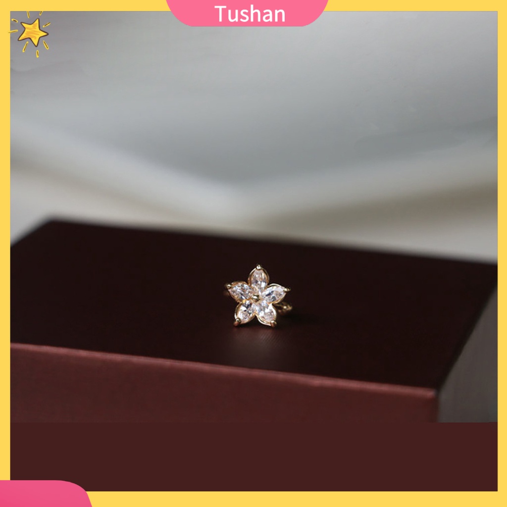 Khuyên kẹp vành tai chữ U đính đá thời trang cho nữ