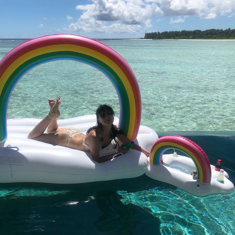 QQ Phao Đỡ Cốc Bia / Đồ Uống Hình Đám Mây Cầu Vồng Bơm Hơi Tiện Dụng Cho Bữa Tiệc / Đi Biển