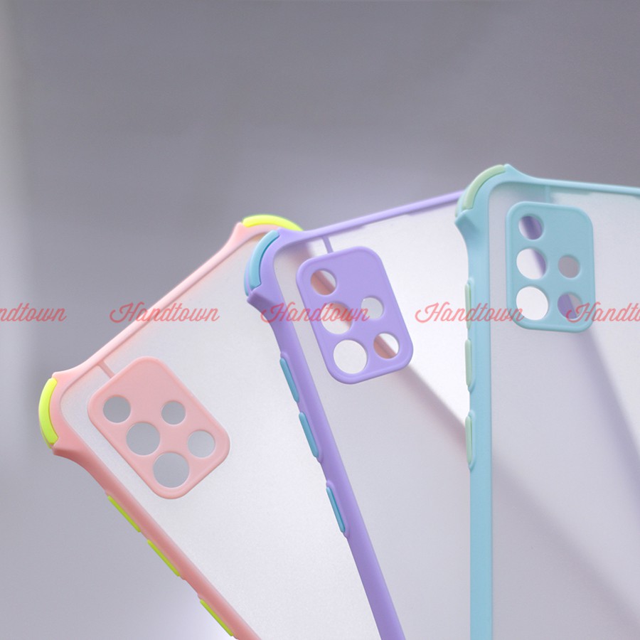 Ốp Lưng Chống Sốc Nhám Samsung Galaxy A51 A 51 A71 A 71 Note 10 Lite Viền Màu Thời Trang TPU Viền Dẻo Lưng Cứng