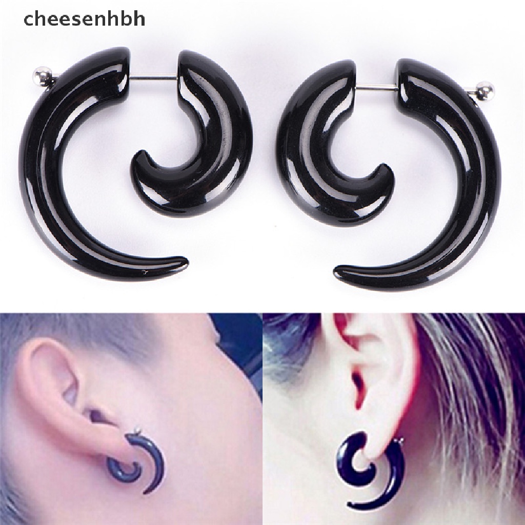 Bông Tai Hình Ốc Sên Bằng Acrylic Màu Đen Phong Cách Gothic Punk Cho Nam Và Nữ