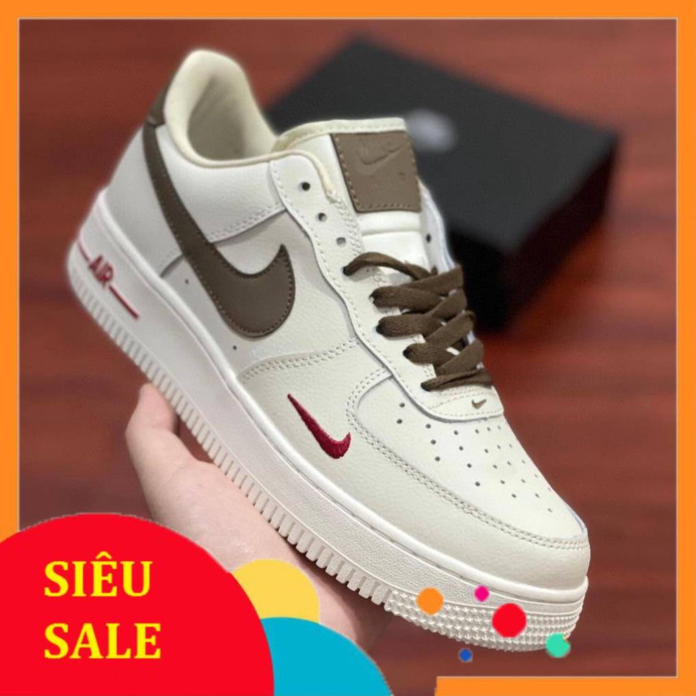 Giày AF1 FORCE 1 trắng vạch nâu Hot trend thể thao sneaker nam nữ