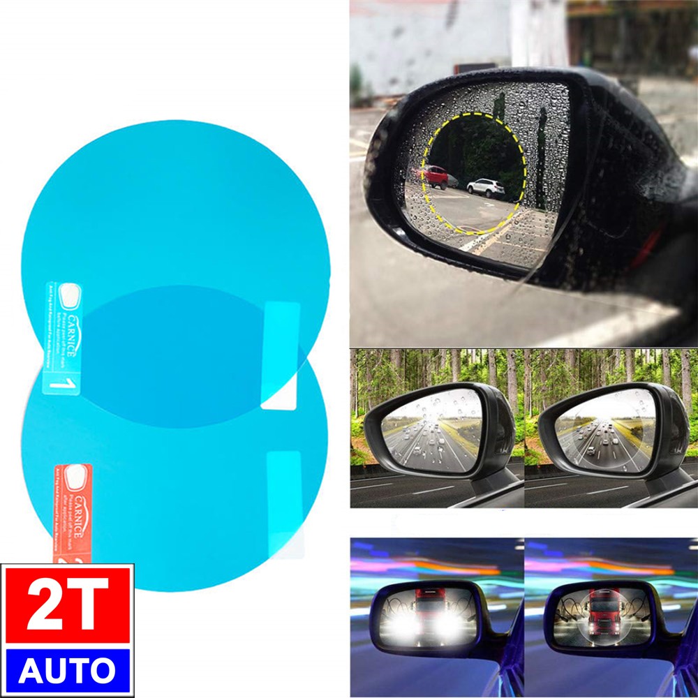Bộ 2 Miếng tấm phim dán nano chống bám nước mưa gương hậu cho xe hơi ô tô - Dạng tròn: 8cm:   SKU:144