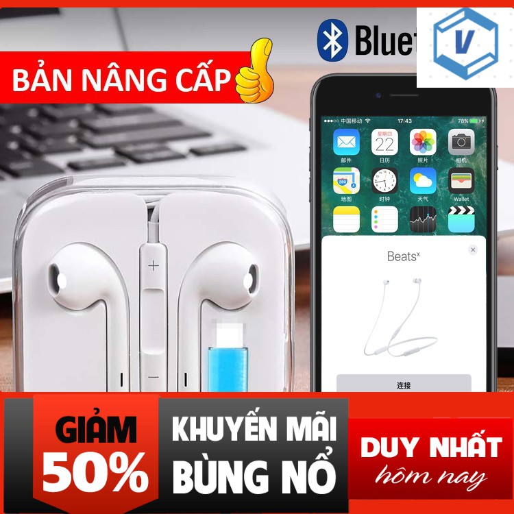 Tai nghe iphone 7/8/X/11/12 có mic đàm thoại - Tai X cửa sổ Tự đông kết nối chân lightning