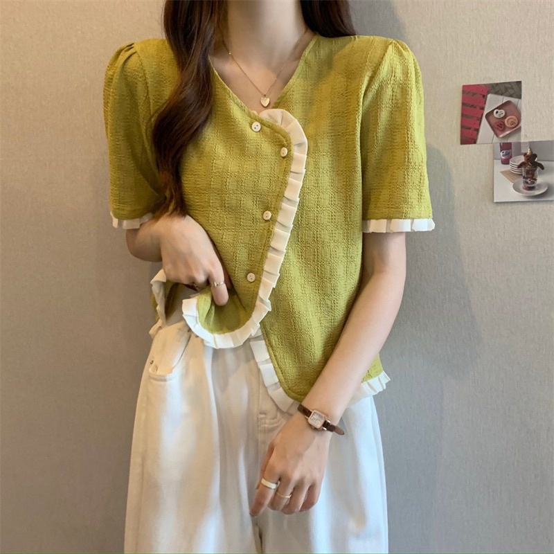 951. ÁO KIỂU VIỀN BÈO TAY NGẮN