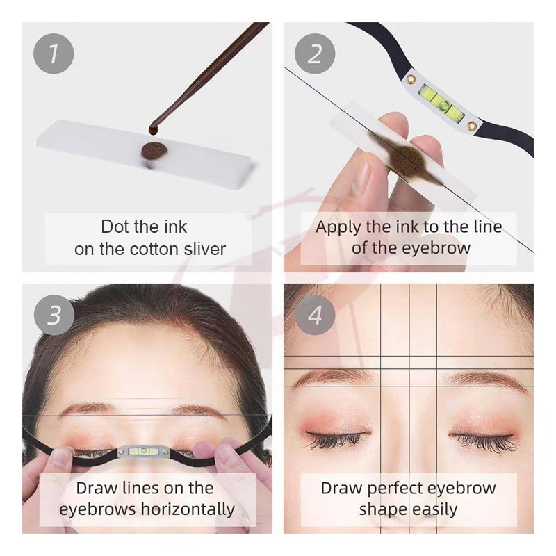 Microblading Mapping String Thước kẻ Trang điểm vĩnh viễn Bút lông mày kẻ sẵn Kẻ đường kẻ chân mày Công cụ định vị chân mày PMU Cung cấp phụ kiệnMicroblade trang điểm vĩnh viễn