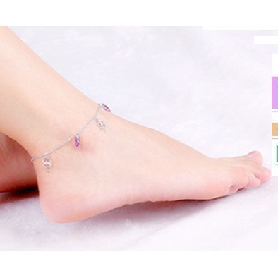 Lắc chân Hàn Quốc cỏ 4 lá cao cấp - Bạc 925 chuẩn quốc tế