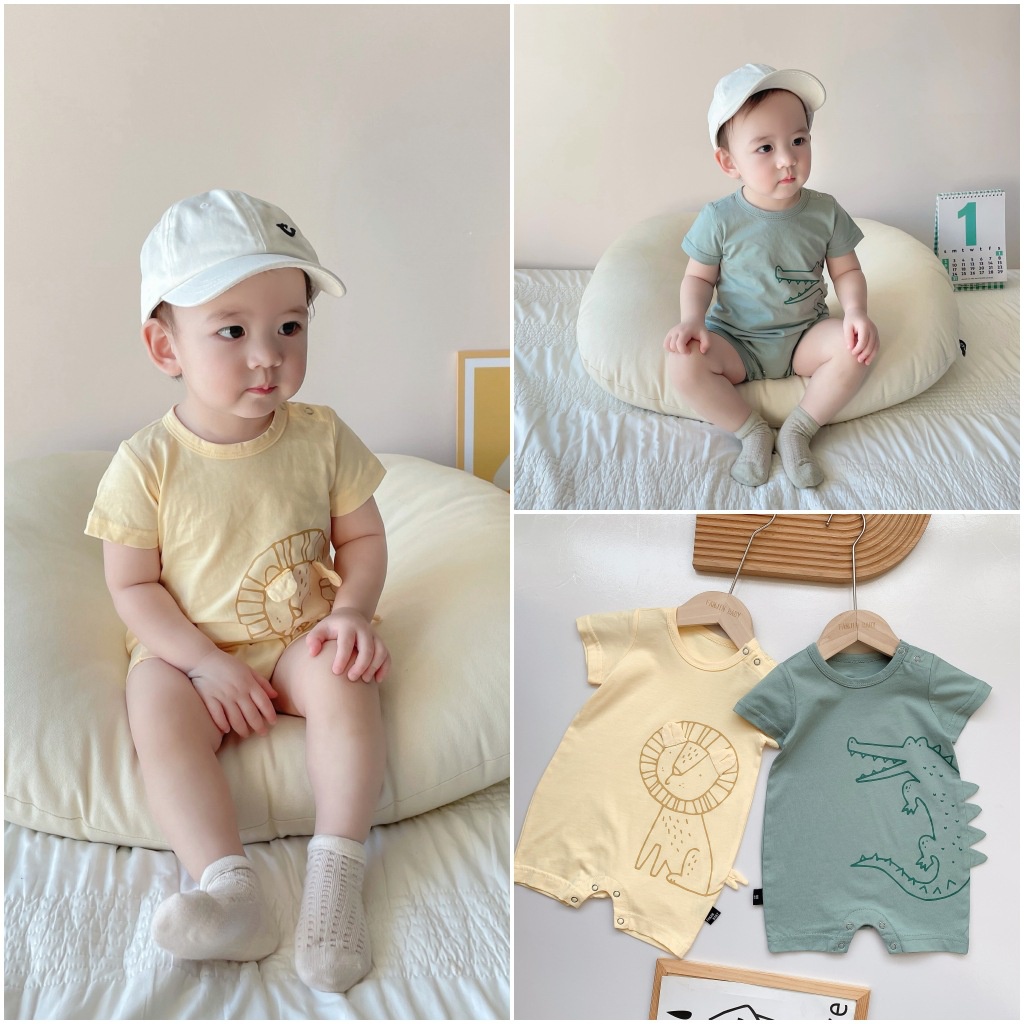 Bộ Quần Yếm In Hoạt Hình Dễ Thương Cho Trẻ Sơ Sinh 0-24 Tháng