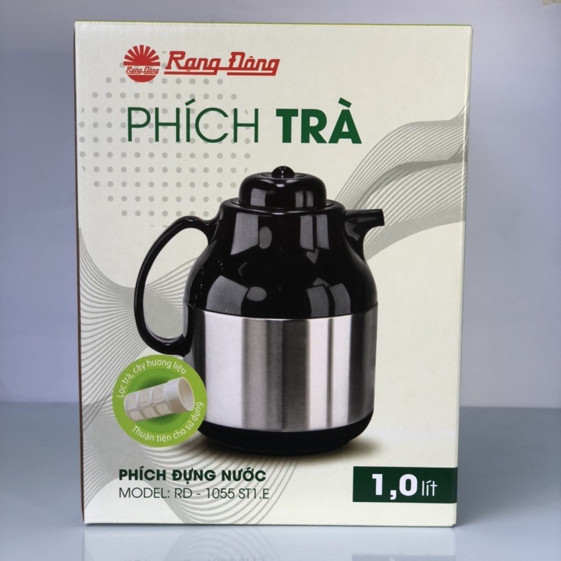 Phích pha trà giữ nhiệt Rạng đông 1055st.1e inox , bảo hành 12 tháng