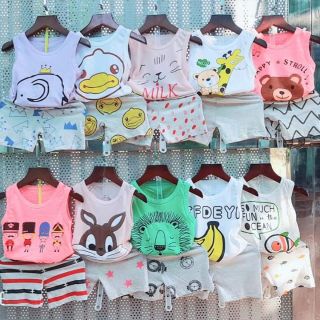 Bộ cotton 4 chiều sát nách bé trai bé gái