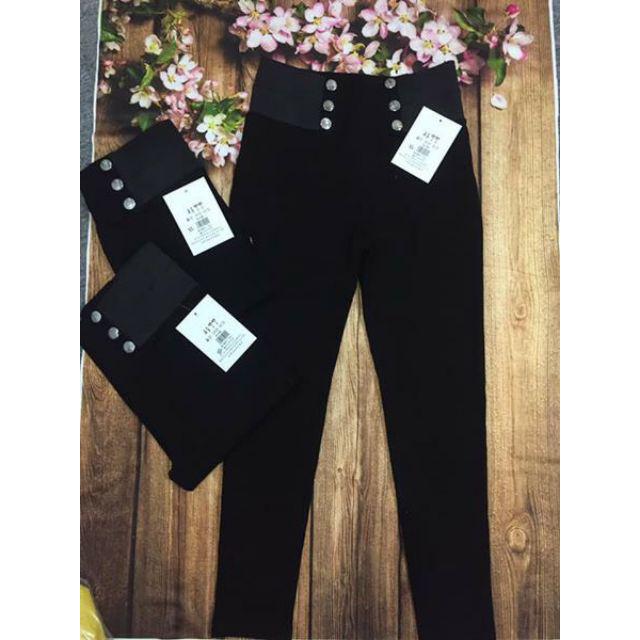 Quần Legging cạp 9 phân đính khuy, 6 khuy co giãn 4 chiều chất đẹp chất đẹp