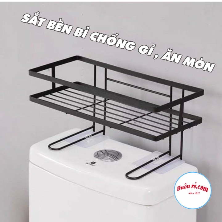 Kệ gác bồn cầu TẶNG KÈM 2 MIẾNG DÁN – Giá để đồ phòng tắm tiện dụng hình chữ nhật _ 01410 _ Buonre