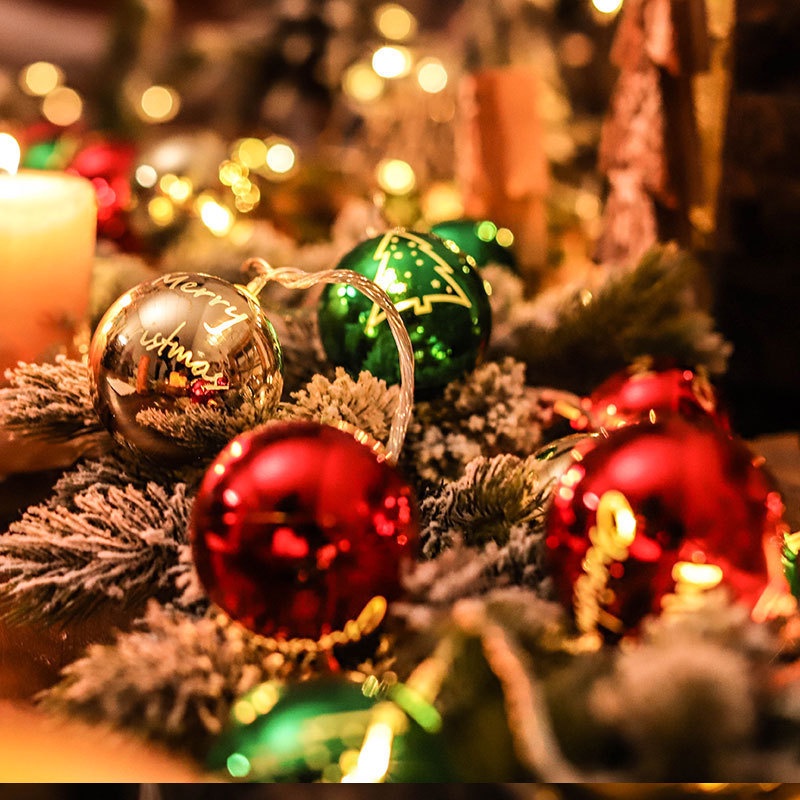 [ DIY Christmas Tree Hanging Lights and Colorful Ball String Decoration For Home Wedding Christmas Lawn Yard DIY Lighting ]