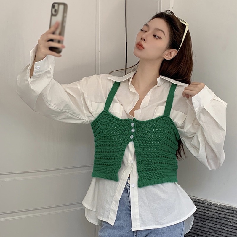 Áo Croptop Sát Nách Phong Cách Hàn Quốc Thời Trang Cho Nữ