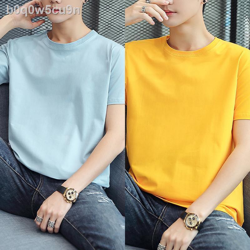 ❀❈❉Áo thun cotton nam Playboy ngắn tay 2021 trắng nửa mới mùa hè quần hợp thời trang