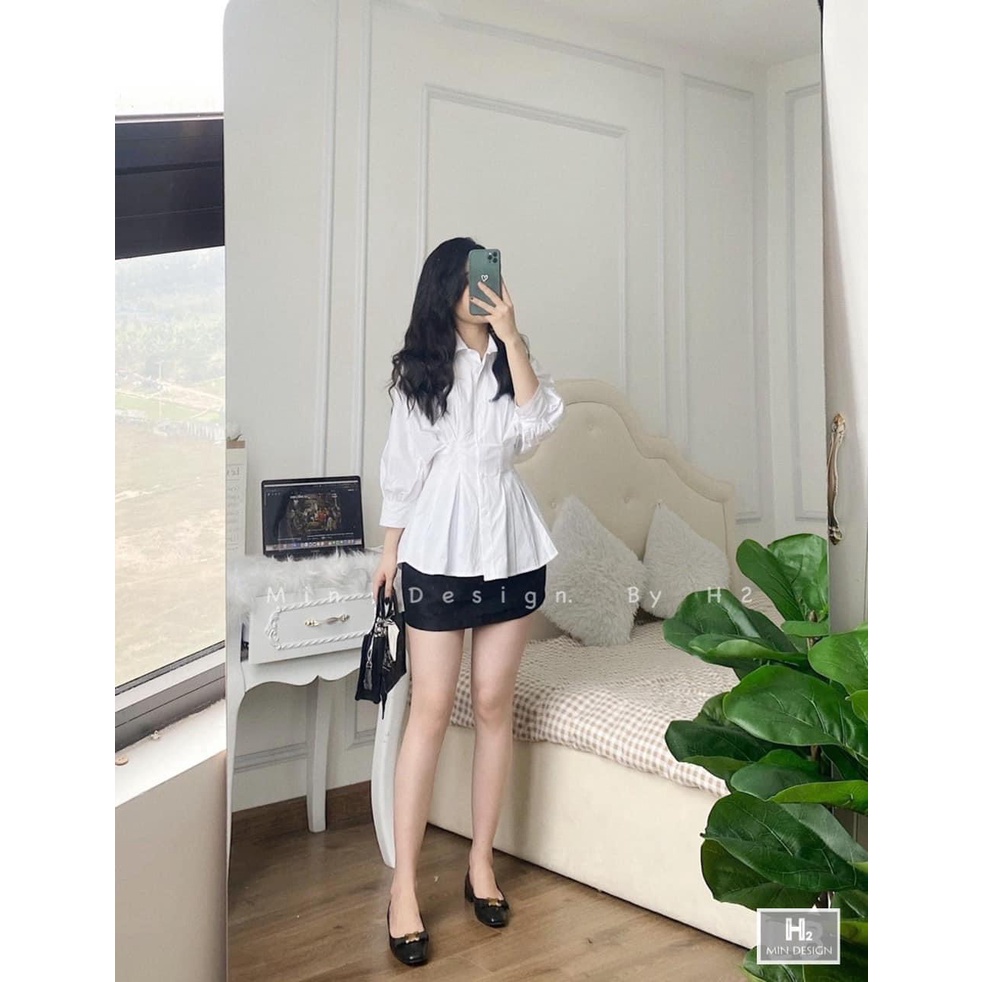 [RẺ VÔ ĐỊCH] Áo sơ mi nữ trắng mẫu xếp ly,tay bồng. | BigBuy360 - bigbuy360.vn