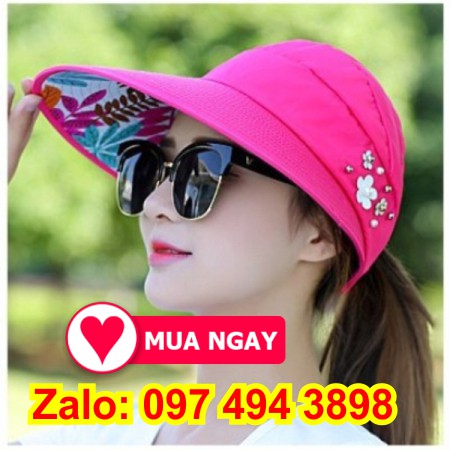Nón hồng sen mũ che nắng đẹp thời trang đi chơi, chụp hình và đội kèm mũ bảo hiểm nón che nắng, nón chống nắng mát