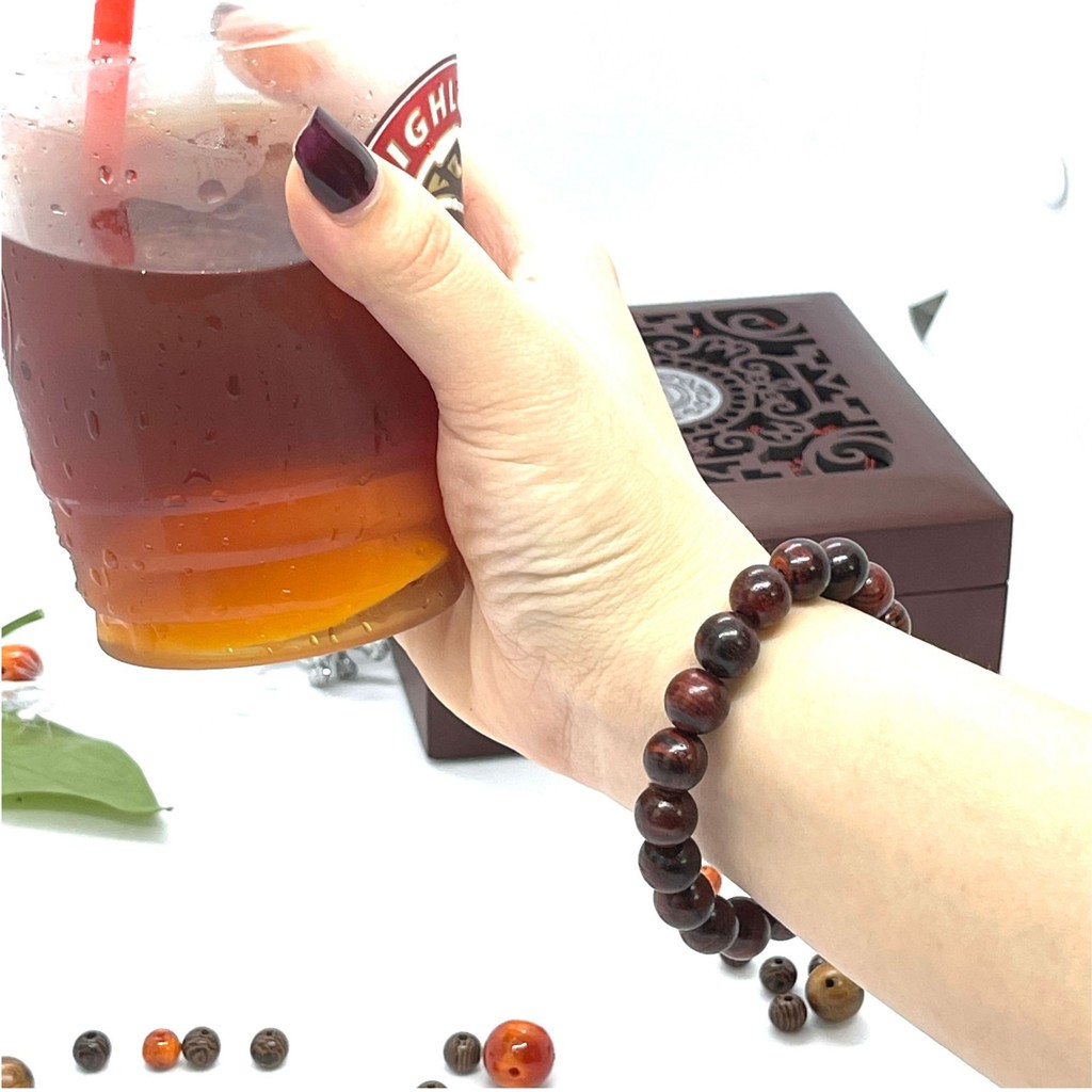 Vòng tay gỗ trắc đỏ 10 ly 💖FREE SHIP💖 SHOP MỘC NHỊ KHÊ  - chuyên các sản phẩm vòng gỗ phong thuỷ | BigBuy360 - bigbuy360.vn