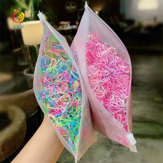 (Hàng Mới Về) Set 1000 Dây Buộc Tóc Co Giãn Nhiều Màu Sắc Dễ Thương Cho Nữ