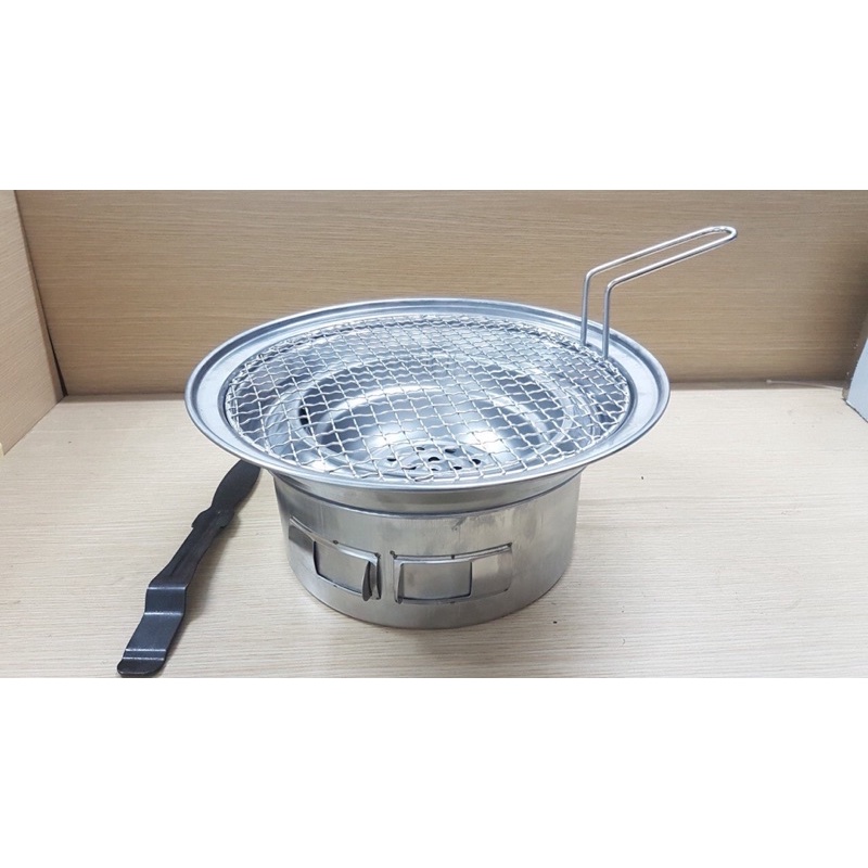Vỉ Nướng Bbq Hình Tròn Bằng Thép Không Gỉ có tay cầm LOẠI 1