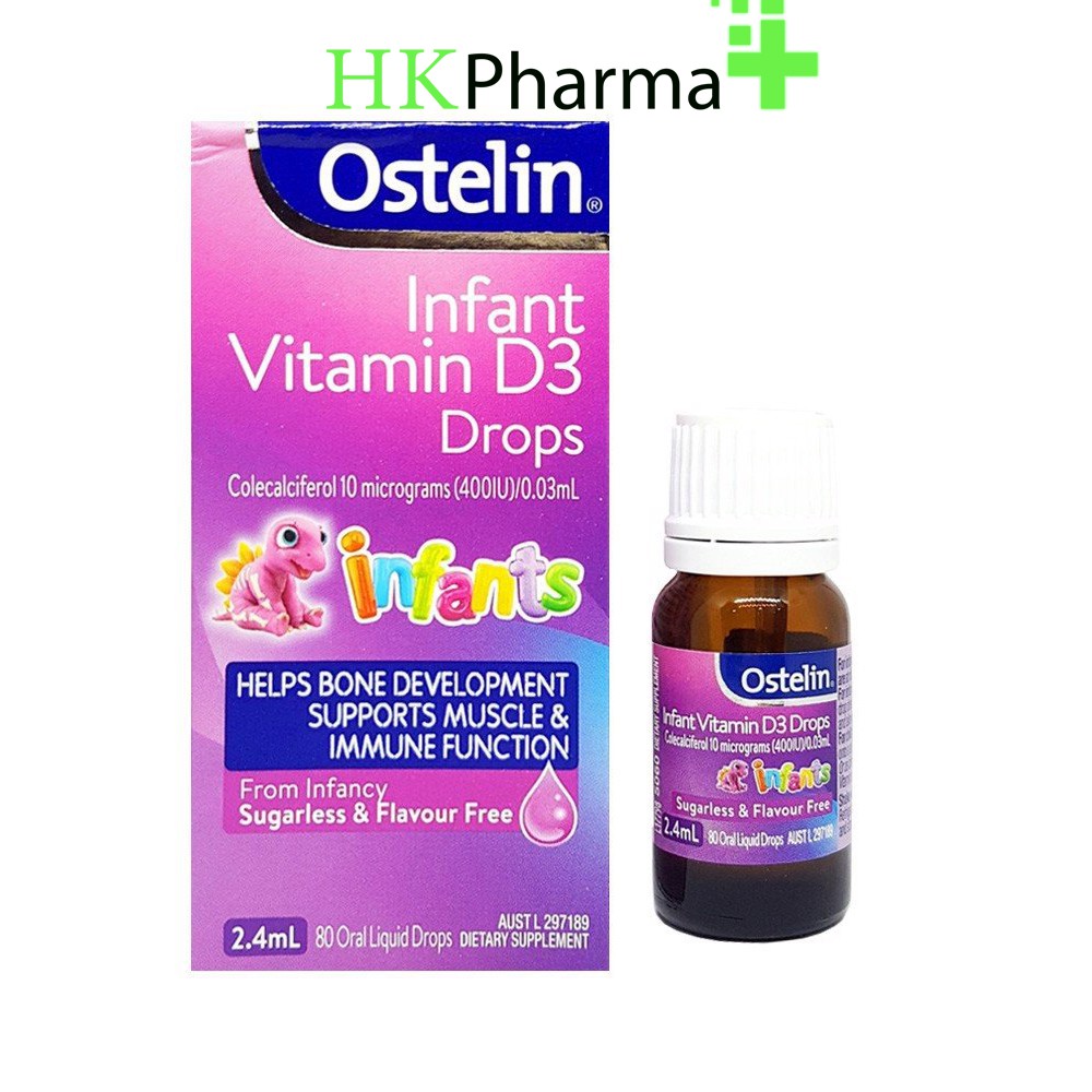 Ostelin Vitamin D3 Liquid - Vitamin D3 Cho Trẻ Sơ Sinh Và Trẻ Nhỏ, Ngăn ngừa còi xương, chậm lớn, tăng cường miễn dịch