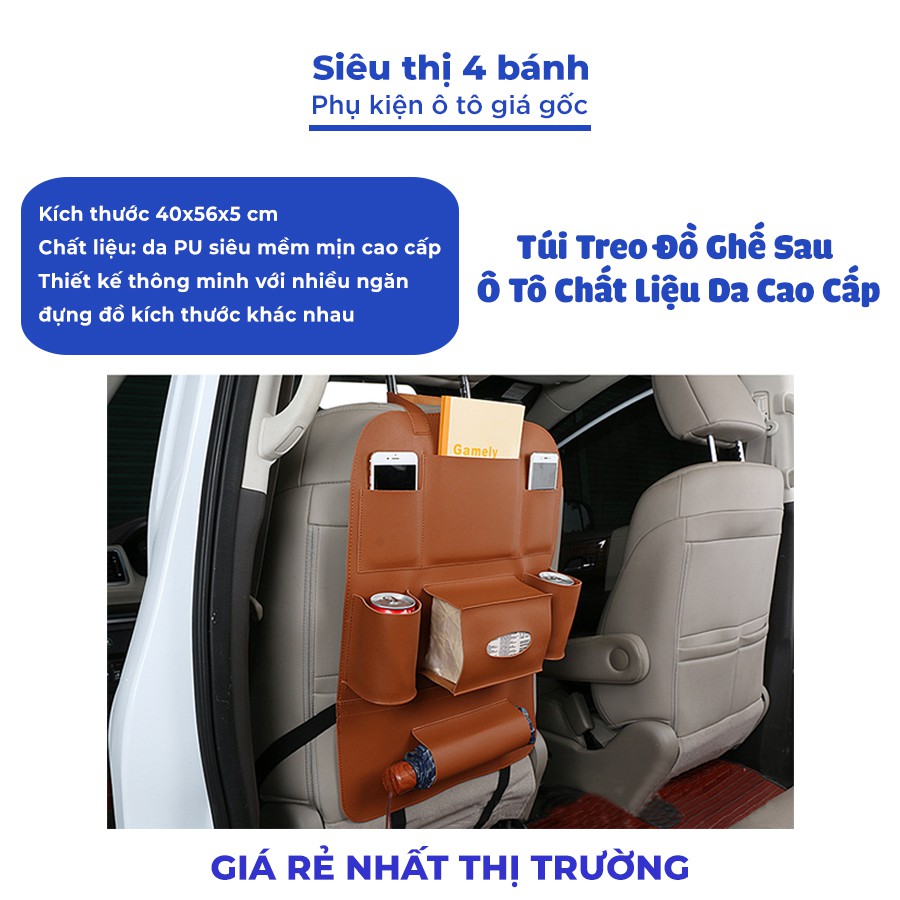 [Mã LIFEXANH03 giảm 10% đơn 500K] Túi treo đồ sau ghế ô tô, Túi để đồ treo sau lưng ghế ô tô chất liệu da PU cao cấp