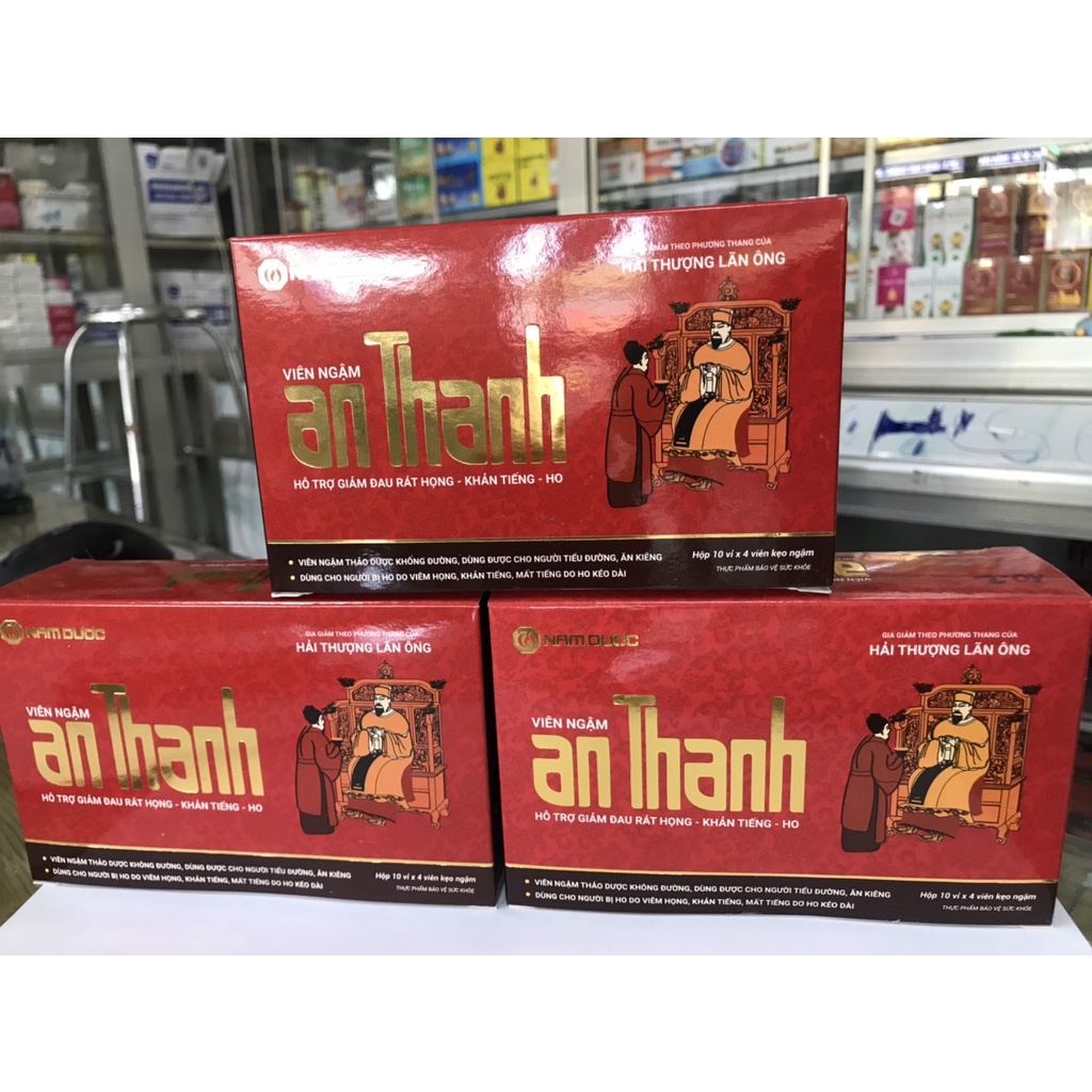 Viên ngậm An Thanh - hỗ trợ giảm đau rát họng, khàn tiếng, ho- dùng được cho người bị tiểu đường