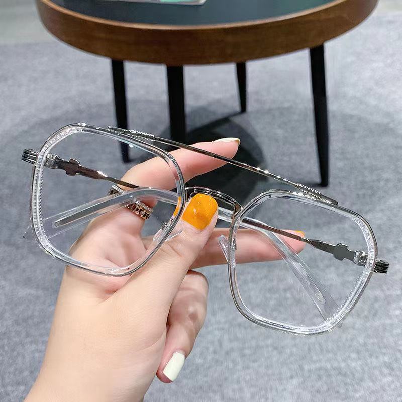 mắt kính cận 50°-600° Mắt kính cận gọng đẹp phong cách cổ điển 50-600 cá tính hợp thời trang cho cả nam và nữ kính cận/kính cận có độ -0.5~6.0/kính thời trang nam/kính gọng vuông